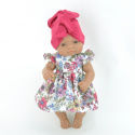 Przytullale Sukienka w kwiaty i różowy turban dla lalki Miniland 32cm