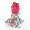 Przytullale Sukienka w kwiaty i różowy turban dla lalki Miniland 32cm