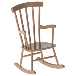 MAILEG Krzesło bujane, Rocking chair, Mouse - Dark powder