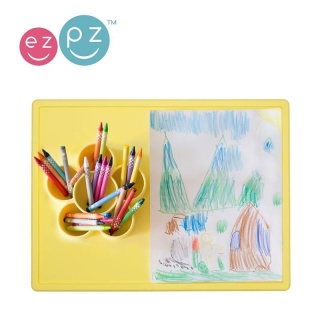 Żółta mata silikonowa do zabawy z pojemniczkami 2w1 Flower Play Mat EZPZ