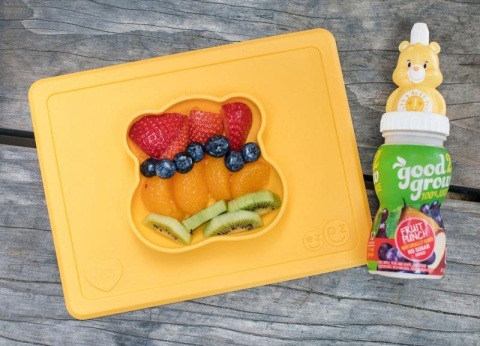 EZPZ Silikonowa miseczka z podkładką 2w1 Care Bears™ Bowl Misia Słoneczne Serce Funshine Bear żółta