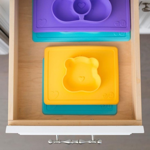 EZPZ Silikonowa miseczka z podkładką 2w1 Care Bears™ Bowl Misia Słoneczne Serce Funshine Bear żółta