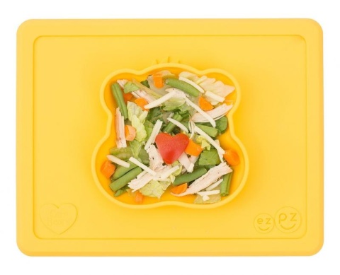 EZPZ Silikonowa miseczka z podkładką 2w1 Care Bears™ Bowl Misia Słoneczne Serce Funshine Bear żółta
