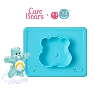EZPZ Silikonowa miseczka z podkładką 2w1 Care Bears™ Bowl Misia Życzliwe Serce Wish Bear turkusowa