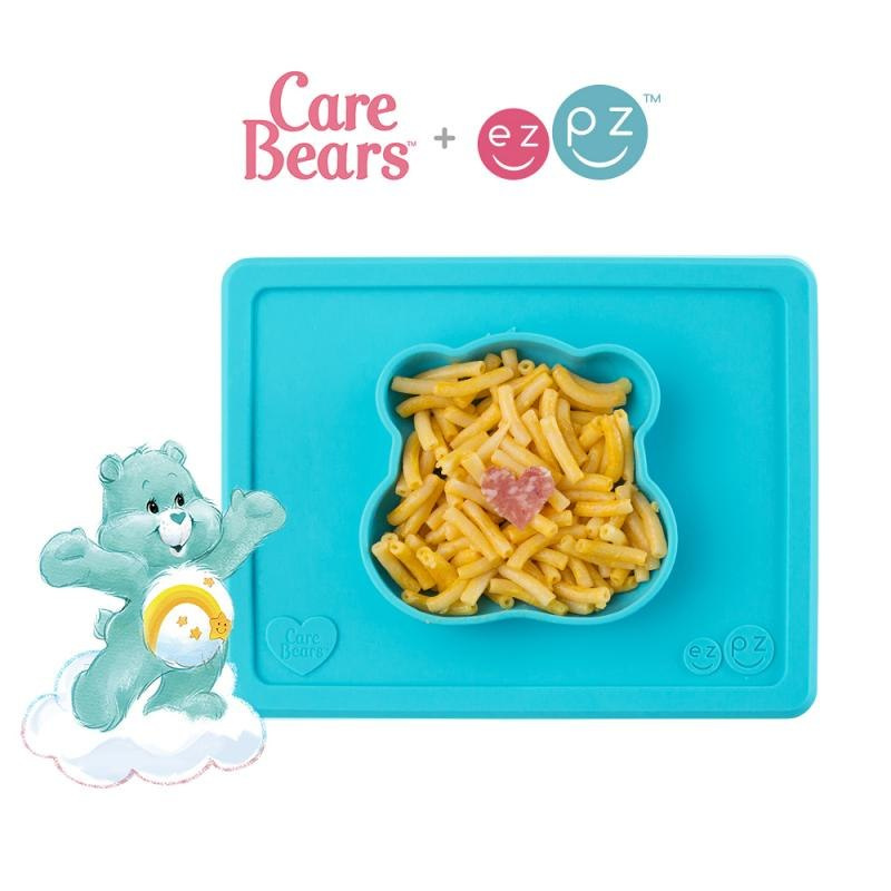 EZPZ Silikonowa miseczka z podkładką 2w1 Care Bears™ Bowl Misia Życzliwe Serce Wish Bear turkusowa EZPZ Silikonowa miseczka z podkładką 2w1 Care Bears™ Bowl Misia Życzliwe Serce Wish Bear turkusowa