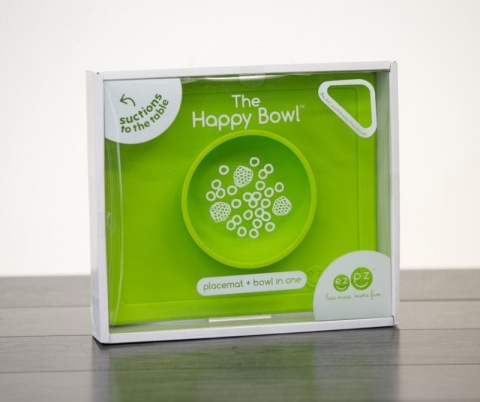EZPZ Silikonowa miseczka z podkładką 2w1 Happy Bowl zielona
