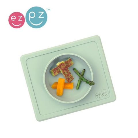 EZPZ Silikonowa miseczka z podkładką 2w1 Mini Bowl pastelowa zieleń EZPZ Silikonowa miseczka z podkładką 2w1 Mini Bowl pastelowa zieleń