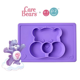 EZPZ Silikonowy talerzyk z podkładką 2w1 Care Bears™ Mat Miśka Share Bear fioletowy