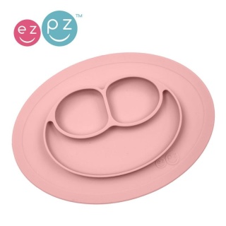 EZPZ Silikonowy talerzyk z podkładką mały 2w1 Mini Mat pastelowy róż