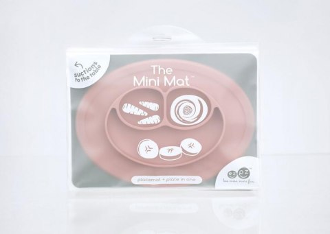 EZPZ Silikonowy talerzyk z podkładką mały 2w1 Mini Mat pastelowy róż EZPZ Silikonowy talerzyk z podkładką mały 2w1 Mini Mat pastelowy róż