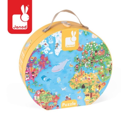 Janod Puzzle w walizce Mapa Świata 300 elementów