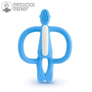 Gryzak masujący ze szczoteczką Light Blue Matchstick Monkey
