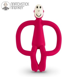 Czerwony gryzak masujący ze szczoteczką Matchstick Monkey
