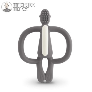Szary gryzak masujący ze szczoteczką Matchstick Monkey