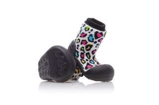Buciki Attipas Animal Leopard Black