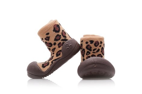 Buciki Attipas Animal Leopard Brown
