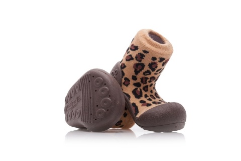 Buciki Attipas Animal Leopard Brown