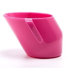 DOIDY CUP Kubeczek do picia fuksja z brokatem