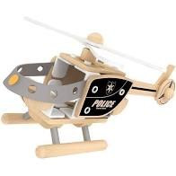 CLASSIC WORLD Motoskładak drewniany helikopter policyjny