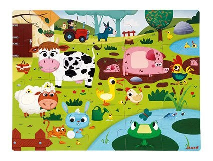 JANOD Puzzle sensoryczne 20 elementów Farma