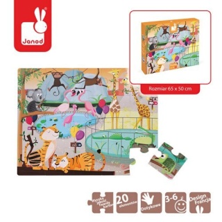 Puzzle sensoryczne Janod Wycieczka do zoo - 20 elementów