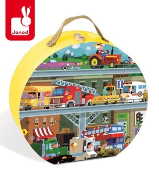 JANOD Puzzle w walizce Pojazdy 100 elementów