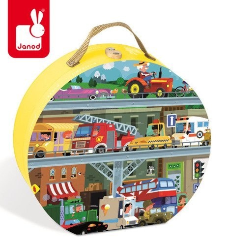 JANOD Puzzle w walizce Pojazdy 100 elementów