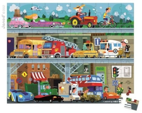 JANOD Puzzle w walizce Pojazdy 100 elementów