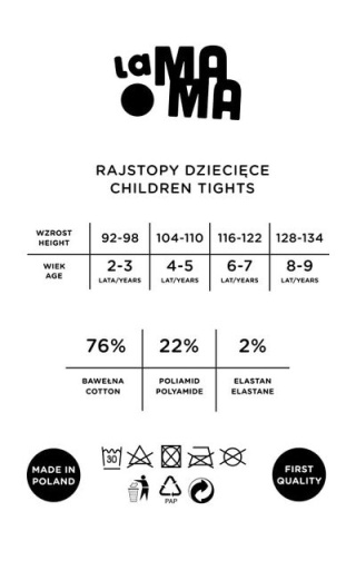 Lamama - Rajstopy bawełniane - Czarne prążek