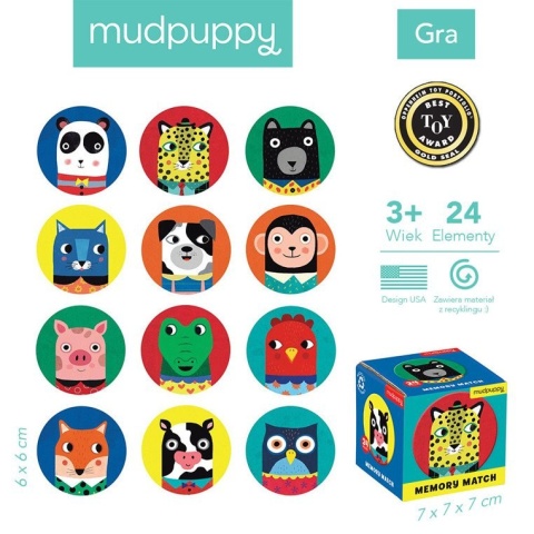 MUDPUPPY Gra Mini Memory Zwierzęcy przyjaciele