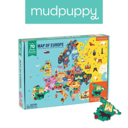 MUDPUPPY Puzzle Mapa Europy z elementami w kształcie państw 5+