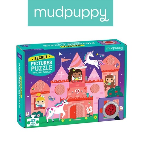 MUDPUPPY Puzzle z ukrytymi obrazkami Zamek jednorożca 42 elementy 3+
