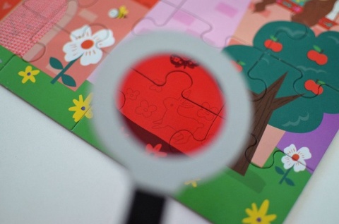 MUDPUPPY Puzzle z ukrytymi obrazkami Zamek jednorożca 42 elementy 3+