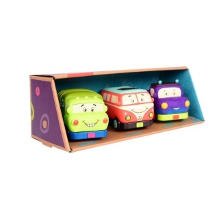 3 mini autka z napędem B.Toys Wheeee-ls! - zestaw z śmieciarką B.Toys