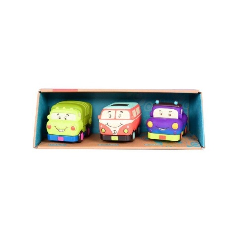 3 mini autka z napędem B.Toys Wheeee-ls! - zestaw z śmieciarką B.Toys