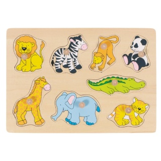 Układanka GOKI puzzle z uchwytami ZOO