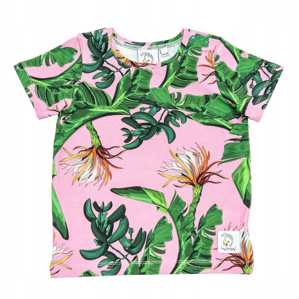 Hey Popinjay T-shirt Pink Jungle by Aleosa Hey Popinjay T-shirt Pink Jungle by Aleosa