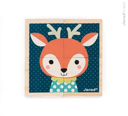 JANOD Klocki drewniane Puzzle 6w1 Las JANOD Klocki drewniane Puzzle 6w1 Las