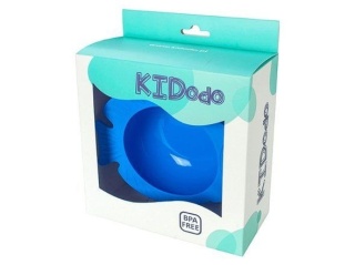 KIDodo - Silikonowa Miseczka z Przyssawką, Niebieska Rybka, 6m+