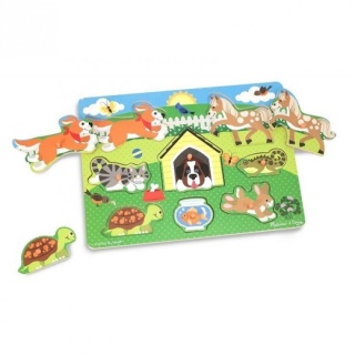 MELISSA&DOUG Drewniana układanka – Zwierzęta domowe