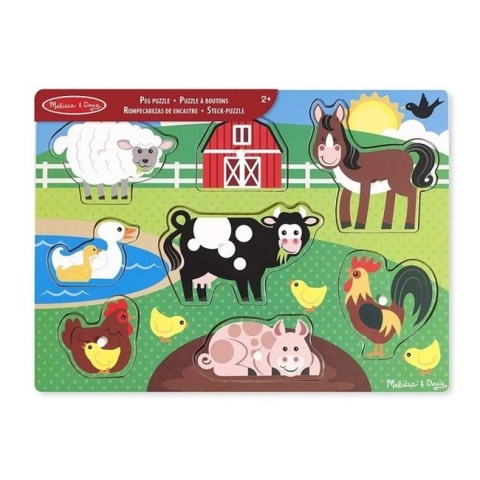 MELISSA&DOUG Drewniane puzzle – układanka – Farma