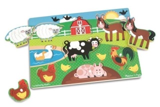 MELISSA&DOUG Drewniane puzzle – układanka – Farma