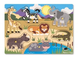 MELISSA&DOUG Drewniane puzzle – układanka – Zwierzęta safari