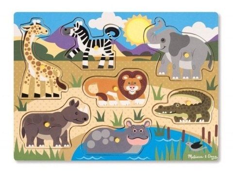 MELISSA&DOUG Drewniane puzzle – układanka – Zwierzęta safari