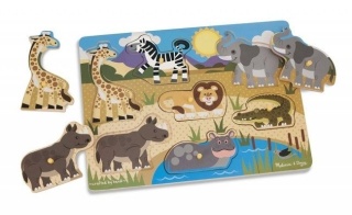 MELISSA&DOUG Drewniane puzzle – układanka – Zwierzęta safari