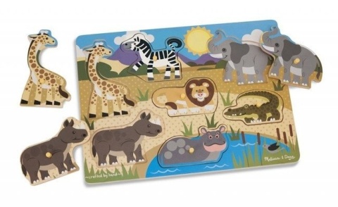 MELISSA&DOUG Drewniane puzzle – układanka – Zwierzęta safari