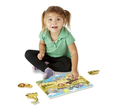 MELISSA&DOUG Drewniane puzzle – układanka – Zwierzęta safari