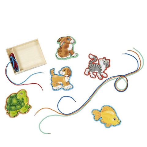 MELISSA&DOUG Drewniana sznurowanka Zwierzęta domowe