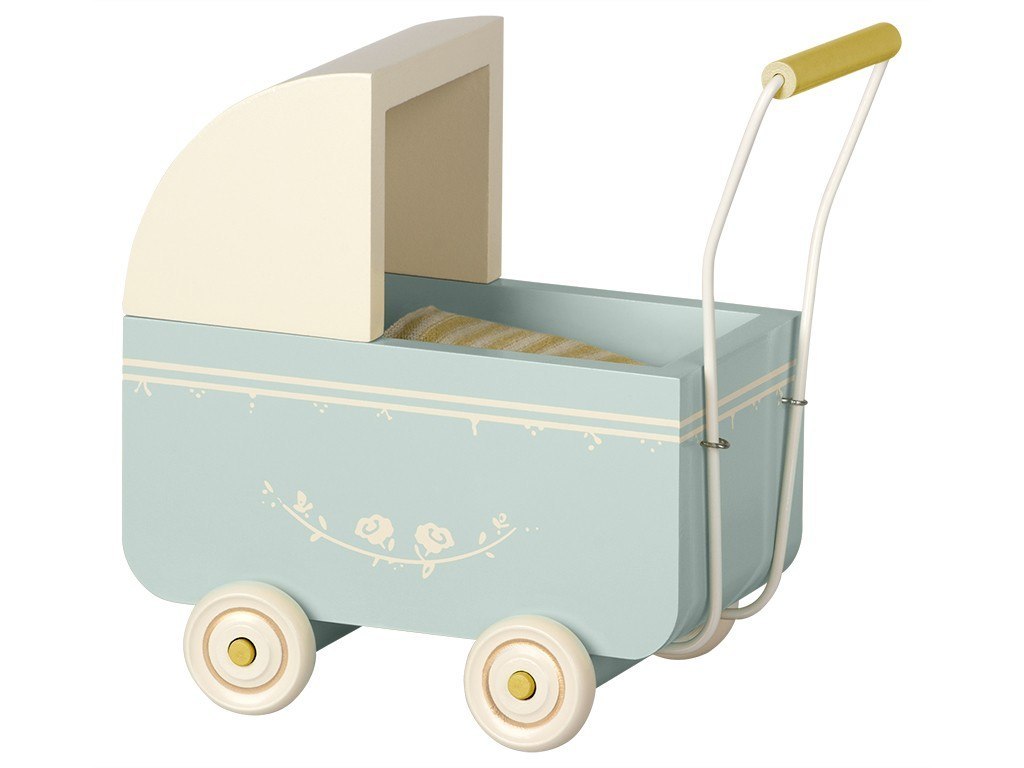 Maileg Wózek niebieski - Pram, Micro - Blue Maileg Wózek niebieski - Pram, Micro - Blue