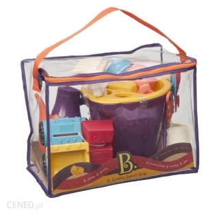 Torba z akcesoriami do piasku B.Toys B. Ready Beach Bag – pomarańczowa